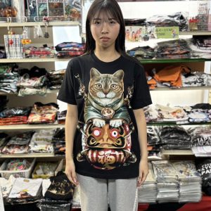 達磨猫Tシャツモデル写真