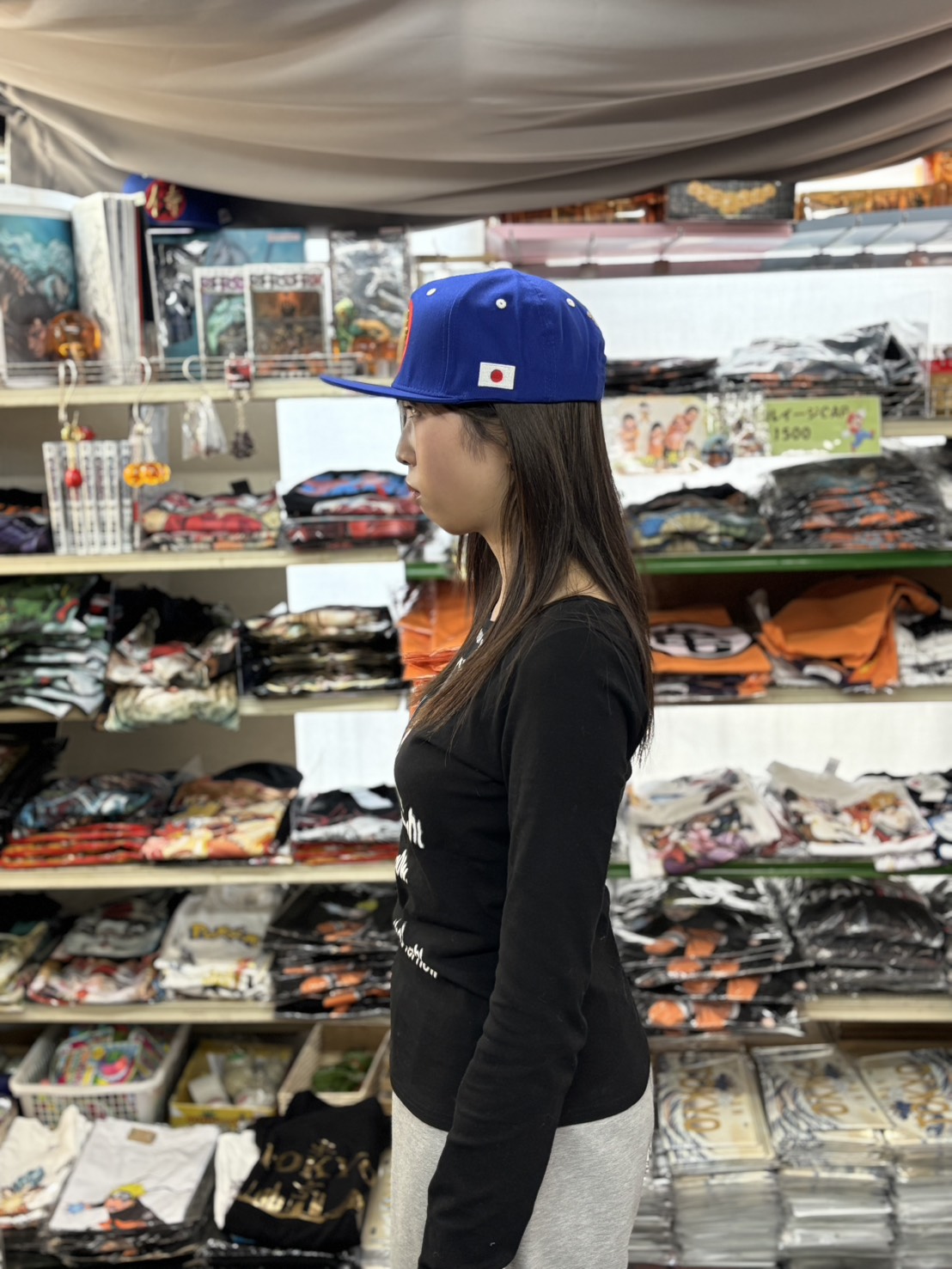 侍CAP青モデル写真